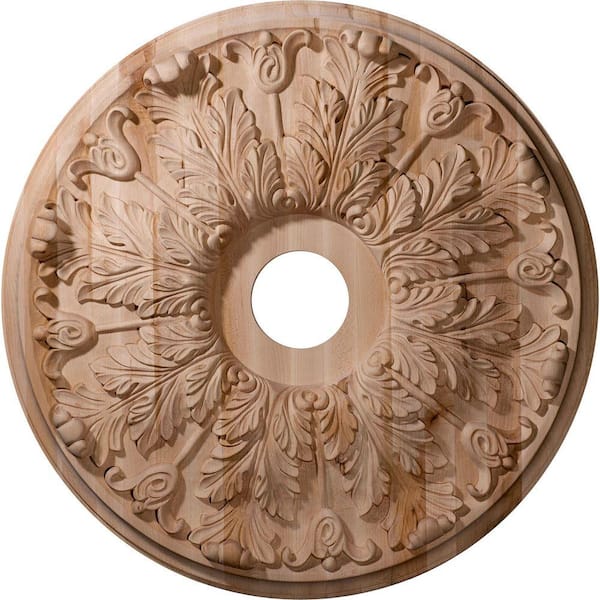 Ekena Millwork 24 in. Unfinished Maple Carved Florentine Ceiling Medallion