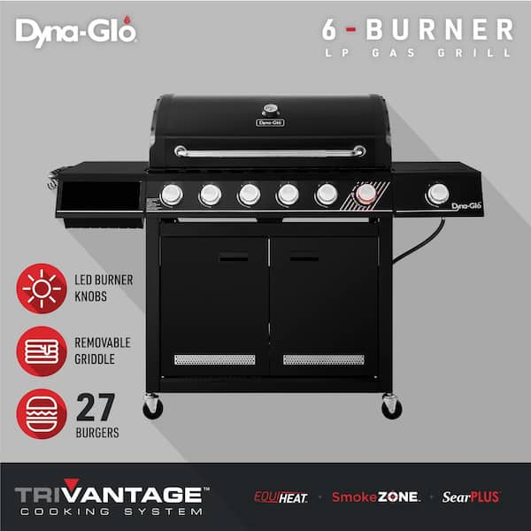 Dyna Glo 6 Burner Propane Gas Grill in Matte Black with TriVantage