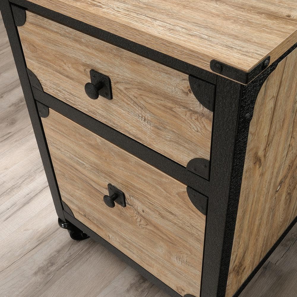 Steel River Milled Mesquite 2-Drawer Mobile File Cabinet with Metal Accents