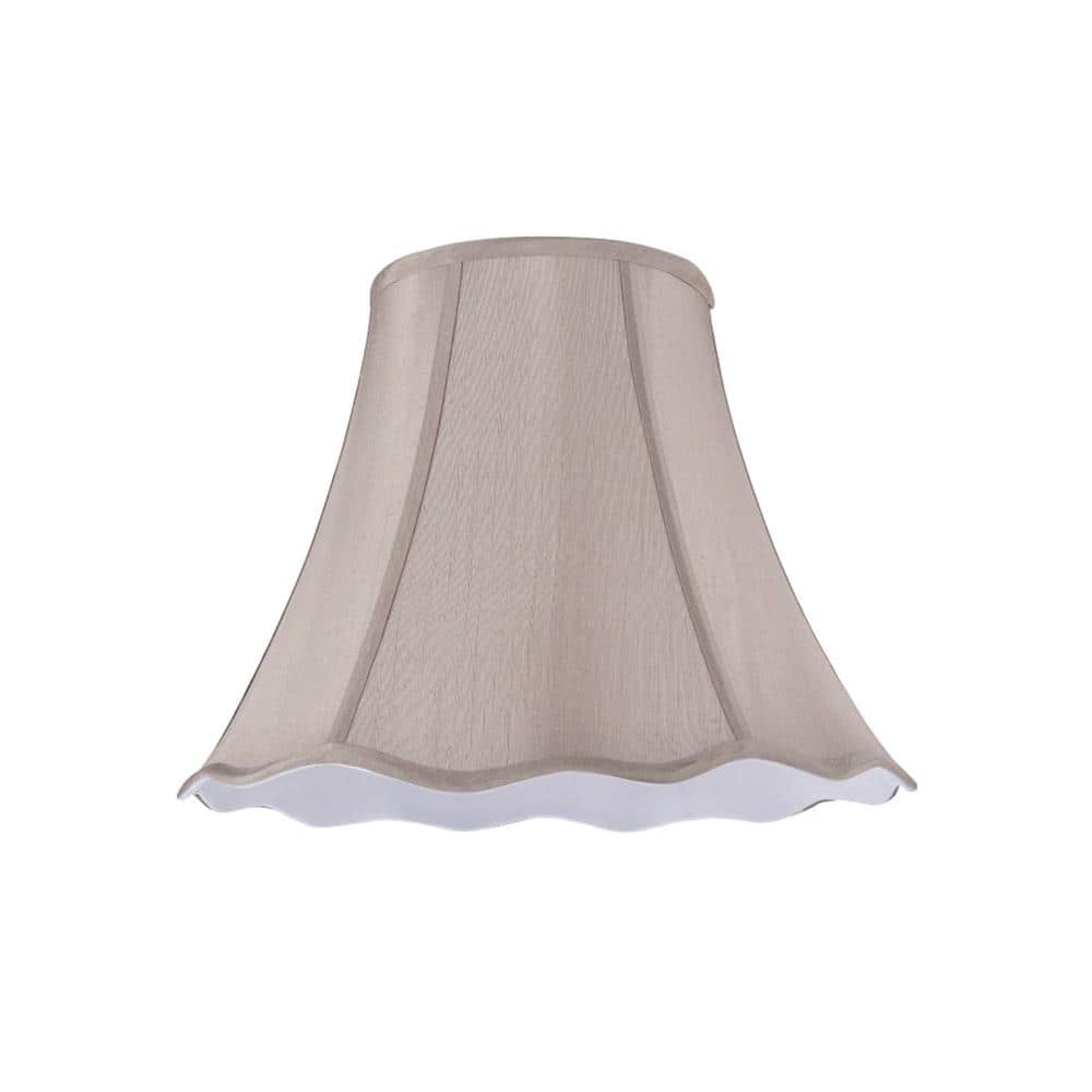 Taupe Faux Silk Bell Lamp Shade with Spider Fitter
