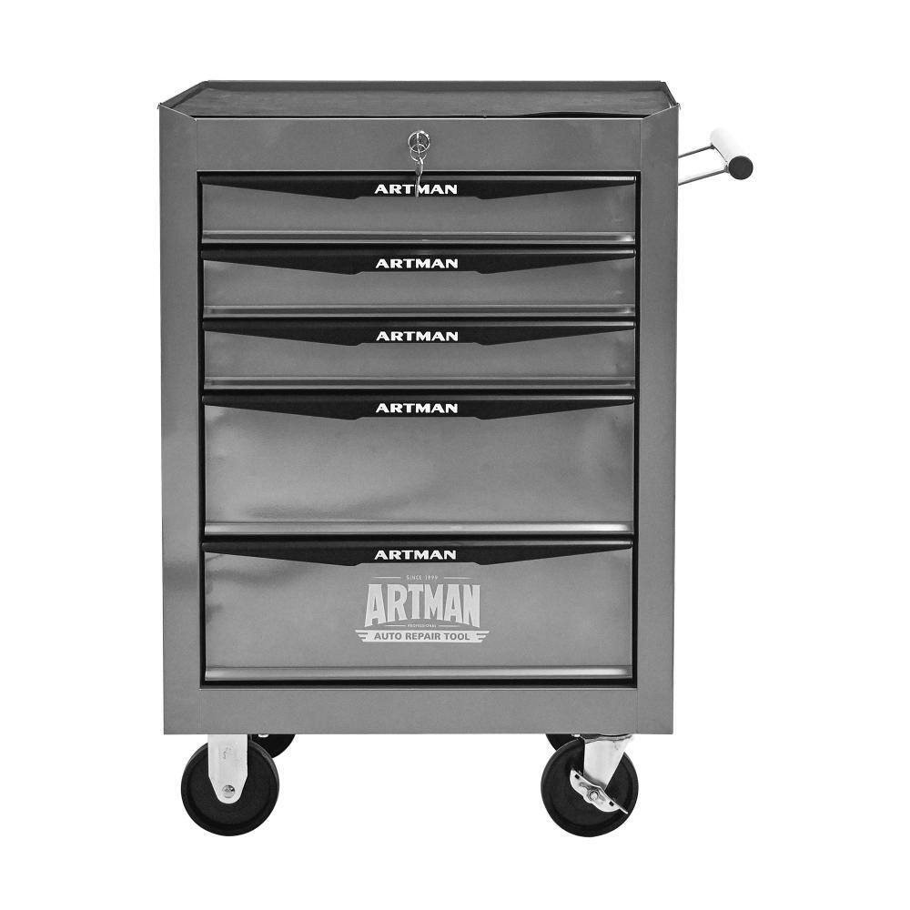 20 Inch Rolling Metal Tool Chest, 5 Drawers with Ball Bearing Slides, Lockable Steel Storage Cart with Wheels, Silver price history on PriceWatchPro