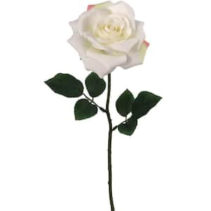 20 in. White Cream Artificial Rose Bud Floral Arrangements, (Set of 24) Exquisite Lifelike Blooms Decoration and Events