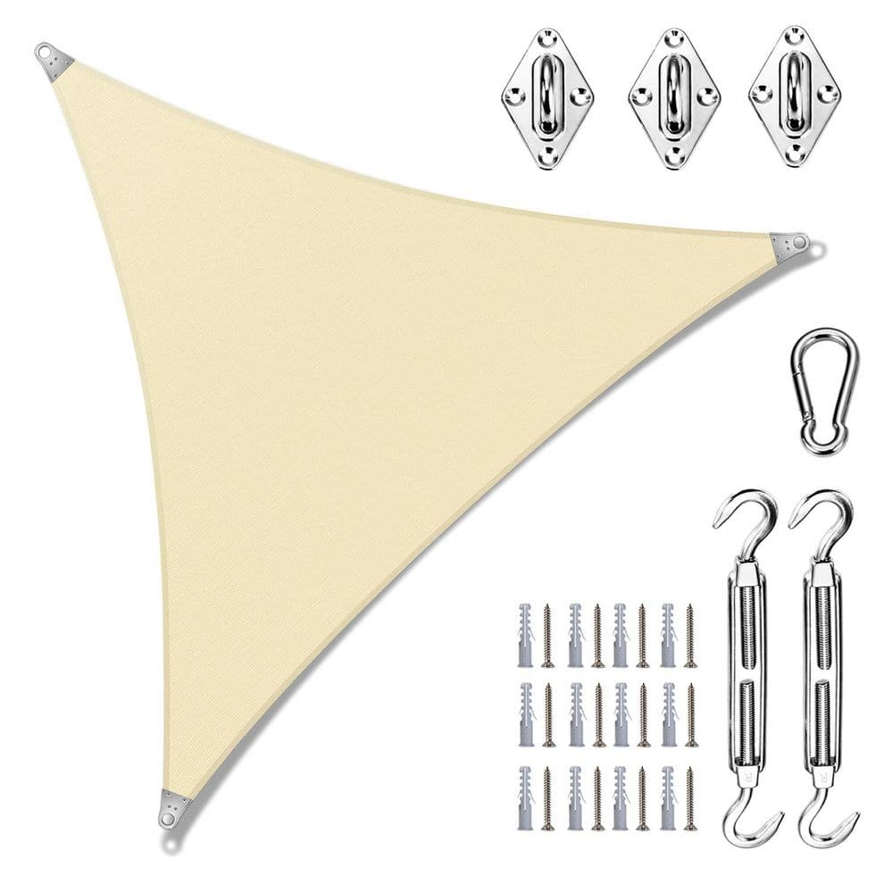 Super Ring 30 ft. x 30 ft. x30ft. Triangle Sun Shade Sail with Hardware Kit-Beige price history on PriceWatchPro