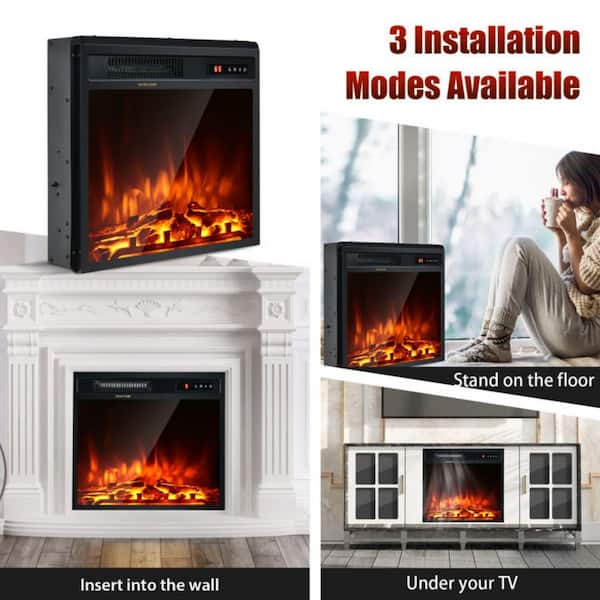 Clihome 18 in. 750W/1500W Freestanding and Recessed Electric