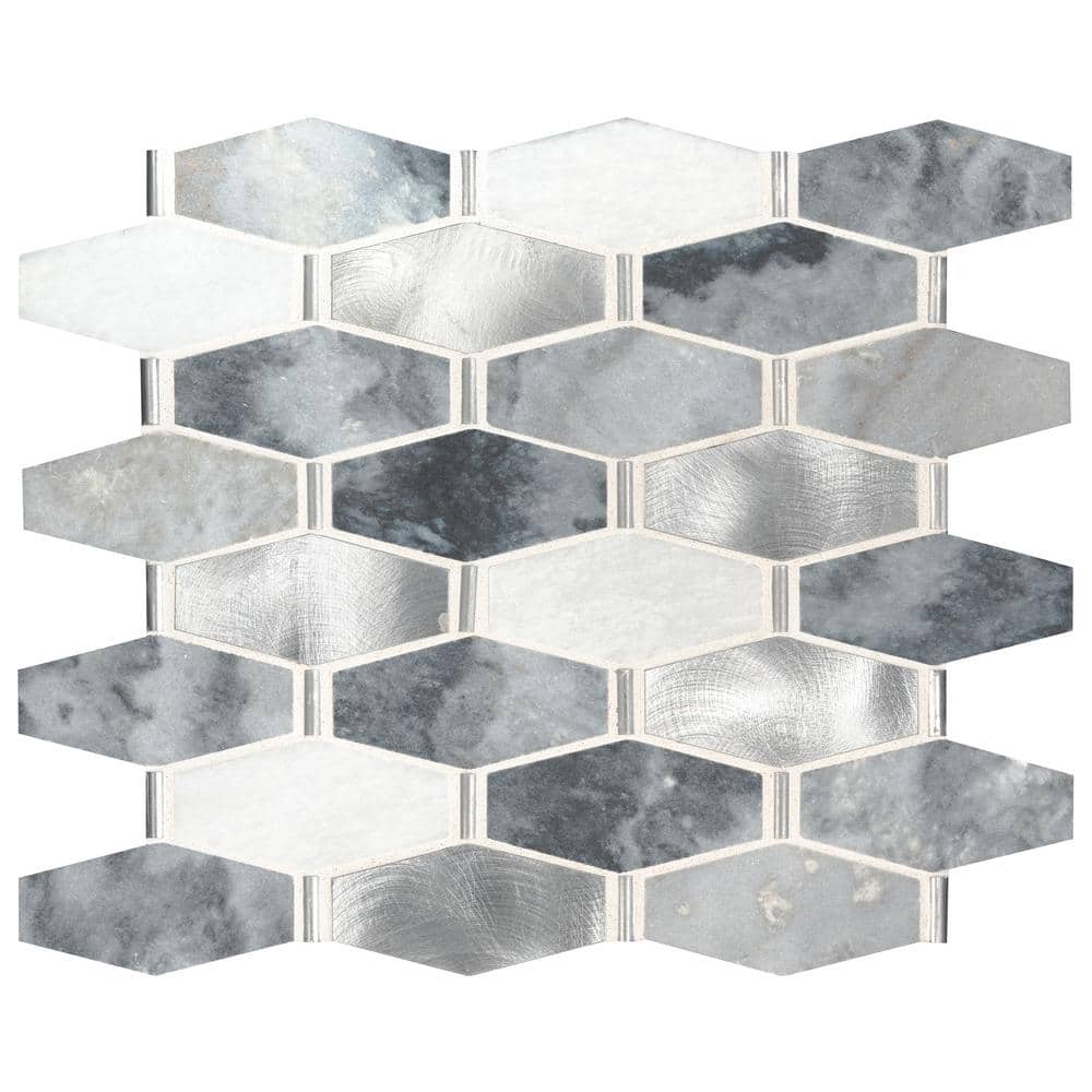 Take Home Tile Sample - Ankara 4 in. x 4 in. Textured Stone Metal Mesh-Mounted Mosaic Tile (0.25 sq. ft.) price history on PriceWatchPro