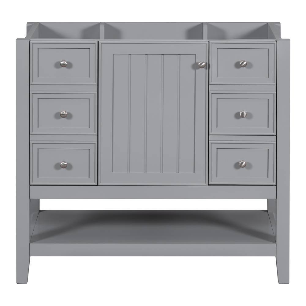36 in. W x 18 in. D x 32.9 in. H Gray Bath Vanity Cabinet without Top One Cabinet and 3-Drawers price history on PriceWatchPro