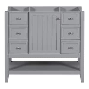 36 in. W x 18 in. D x 32.9 in. H Gray Bath Vanity Cabinet without Top One Cabinet and 3-Drawers