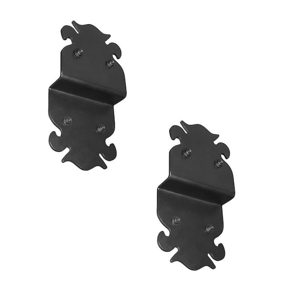NUVO IRON 6 in. Black Galvanized Steel Decorative Post to Beam Supports (2-Pack)
