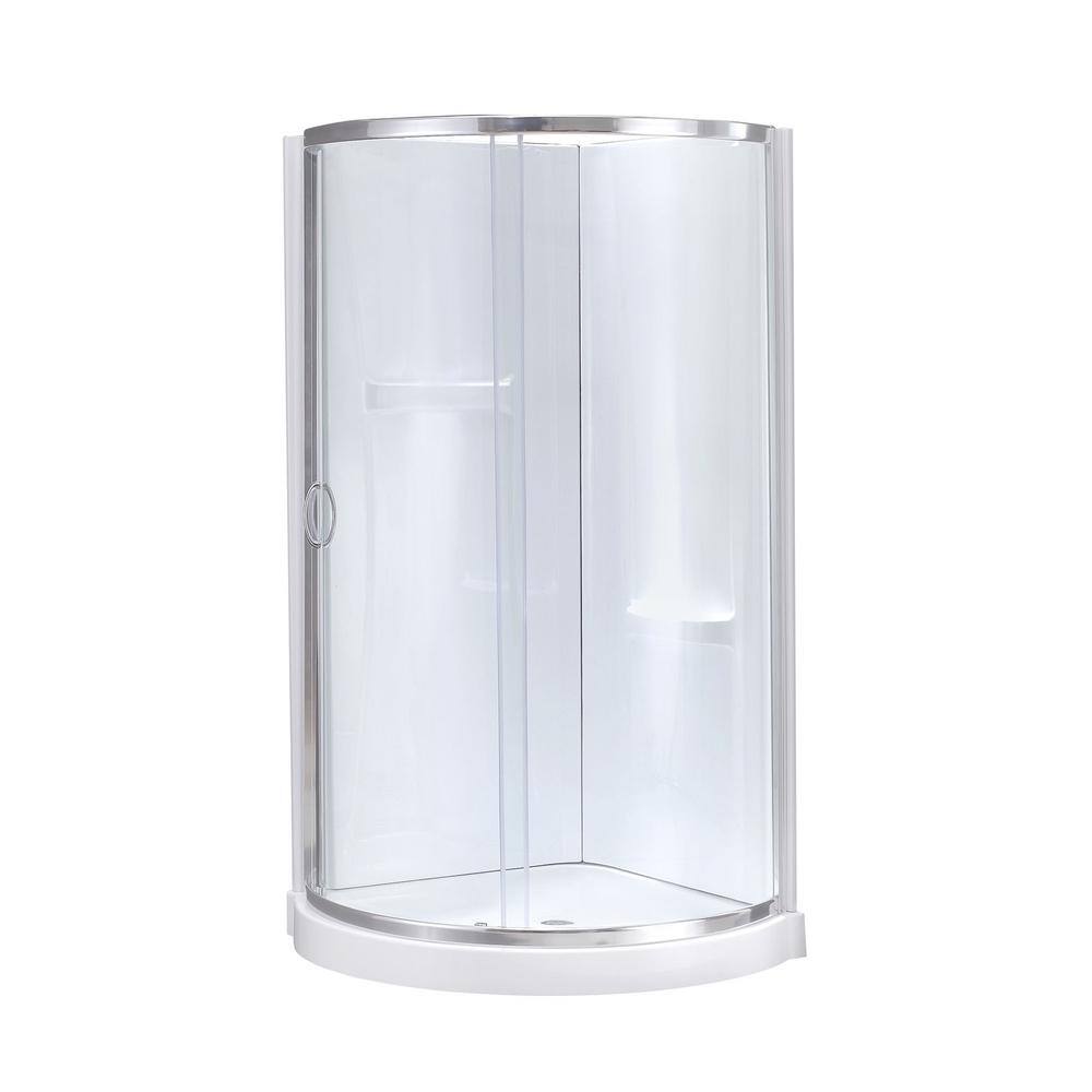 Breeze 38" Clear Glass Chrome Corner Shower Kit