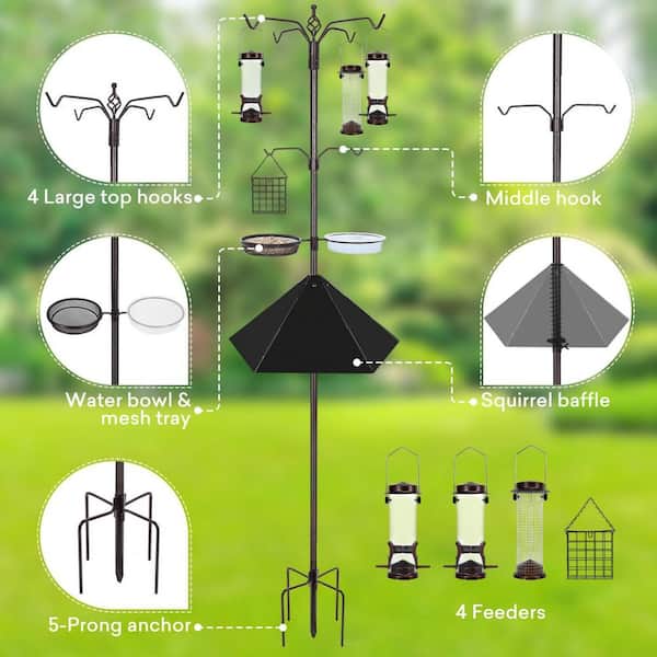 Bronze Metal Birdbath Hanging Bird Seed Feeder for Wild Birds 10