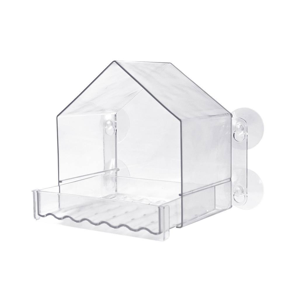 Clear Plastic Window Bird Feeder with Suction Cups
