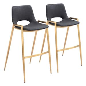 Desi 29.3 in. Open Back Plywood Frame Barstool with Faux Leather Seat - (Set of 2)