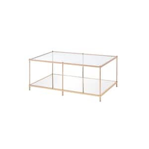 Upland 42 in. Champagne Rectangular Glass Top Coffee Table