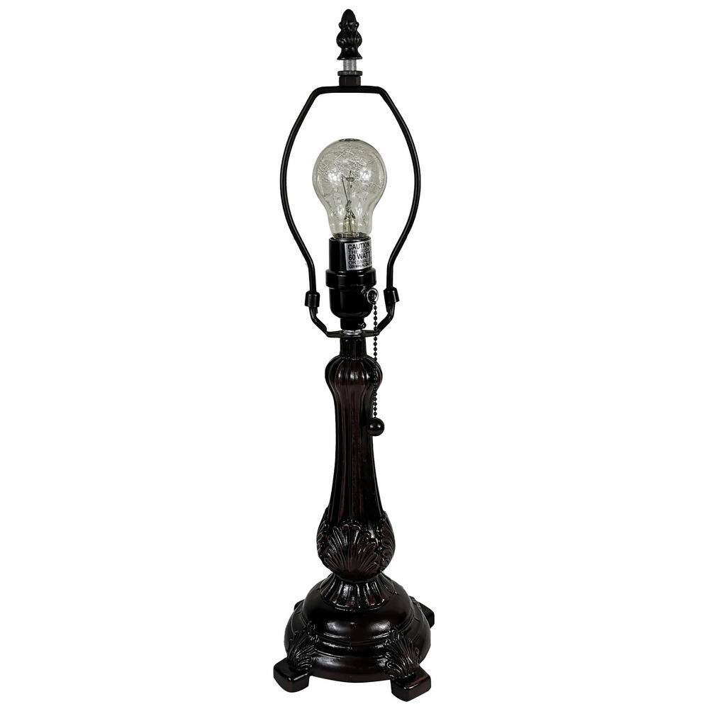 Tulip Bloom 19" Bronze Tiffany Style Stained Glass Table Lamp
