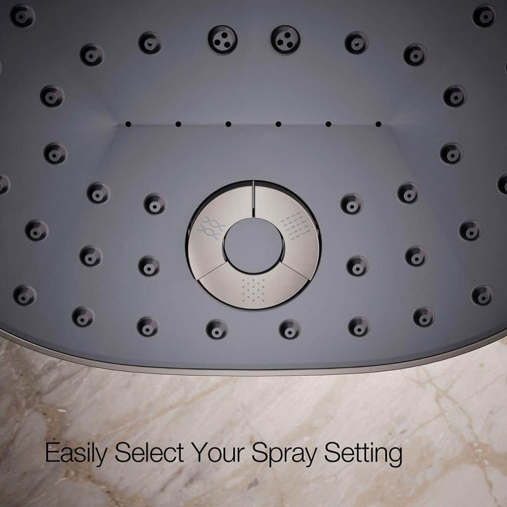Vibrant Titanium Oval Multifunction Wall Mounted Showerhead
