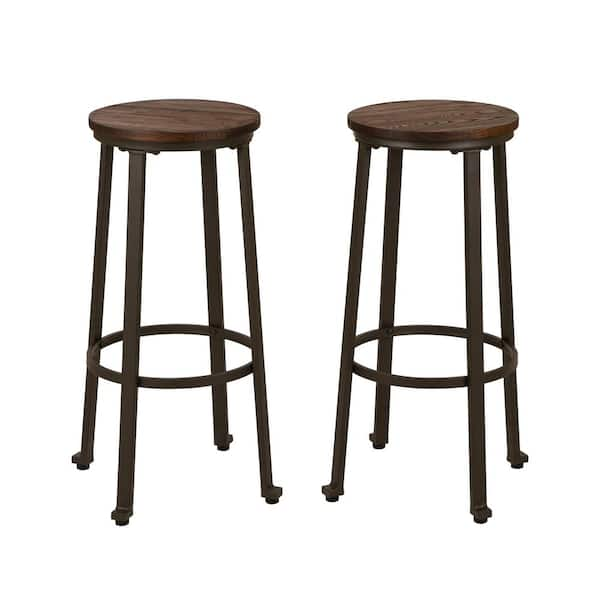 rustic elm wood bar stool