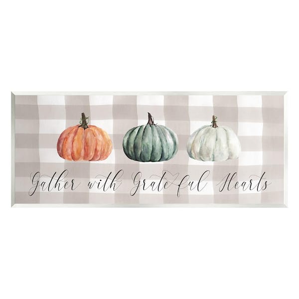 Stupell Industries Tartan Gather Fall Phrase by Carol Robinson 1-Piece Unframed Graphic Print Typography Poster Art Print 17 in. x 7 in.