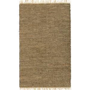Brown Leather and Hemp 4 ft. x 6 ft. Area Rug