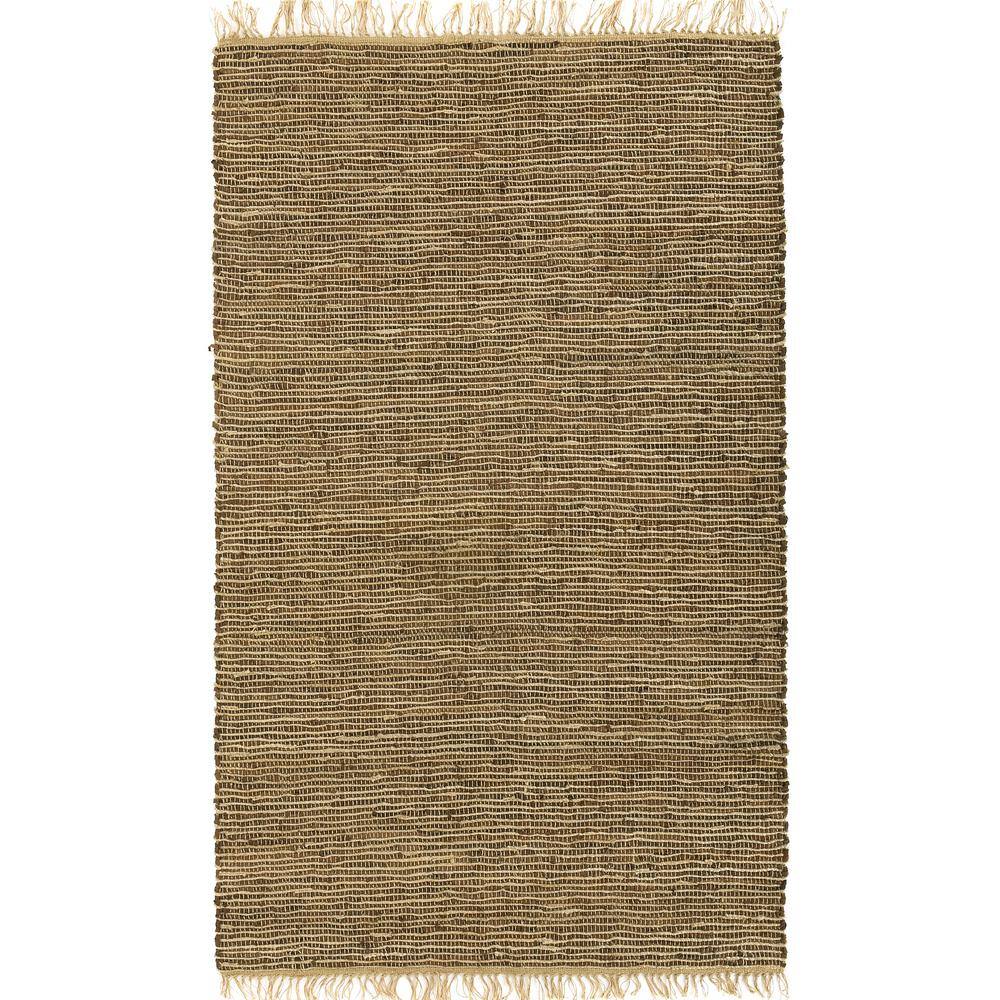 UPC 692789803240 product image for Brown Leather and Hemp 8 ft. x 10 ft. Area Rug | upcitemdb.com