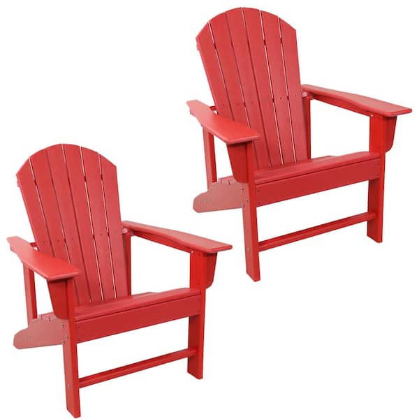 Sunnydaze Decor Raised Adirondack Chair - Set of 2 - Red