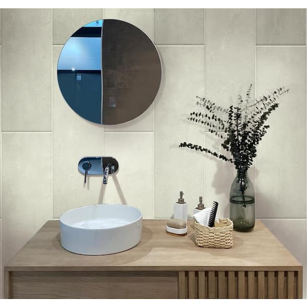 Ripple 11.7 in. x 39.2 in. White Ceramic Matte Floor and Wall Tile (19.11 sq. ft./case) 6-Pack