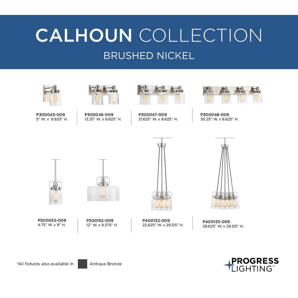 Calhoun Brushed Nickel Mini Pendant with Glass Shade