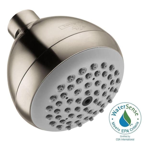 Hansgrohe Croma E 75 Green 1-Spray 3 in. Showerhead in Brushed Nickel