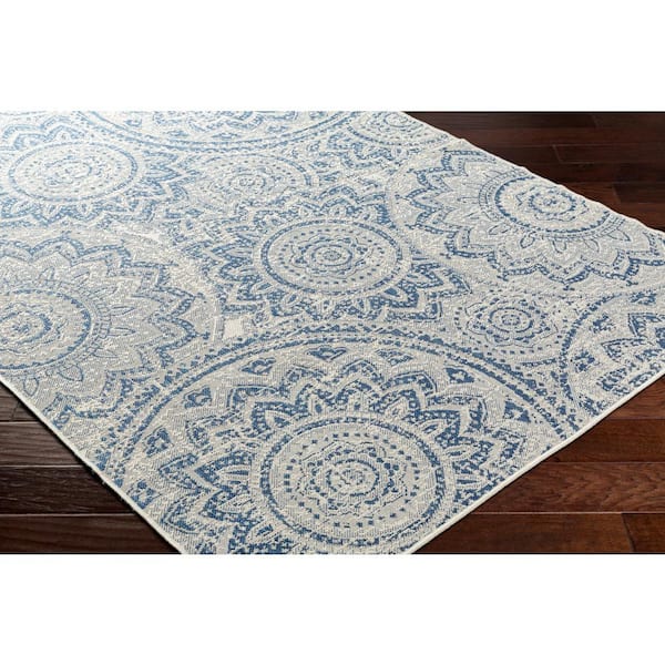 Ravello Blue Paisley 8 ft. x 10 ft. Indoor/Outdoor Area Rug