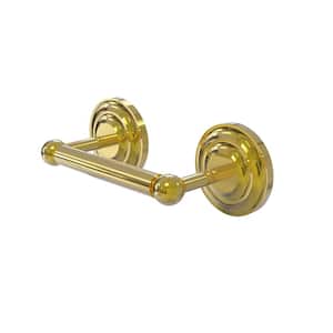 Prestige Que New Collection Double Post Toilet Paper Holder in Polished Brass