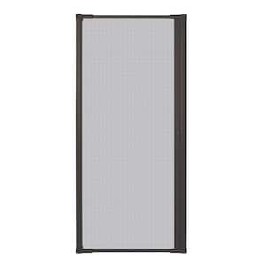 36 in. x 78 in. LuminAire Bronze Single Universal Aluminum Gliding Retractable Screen Door