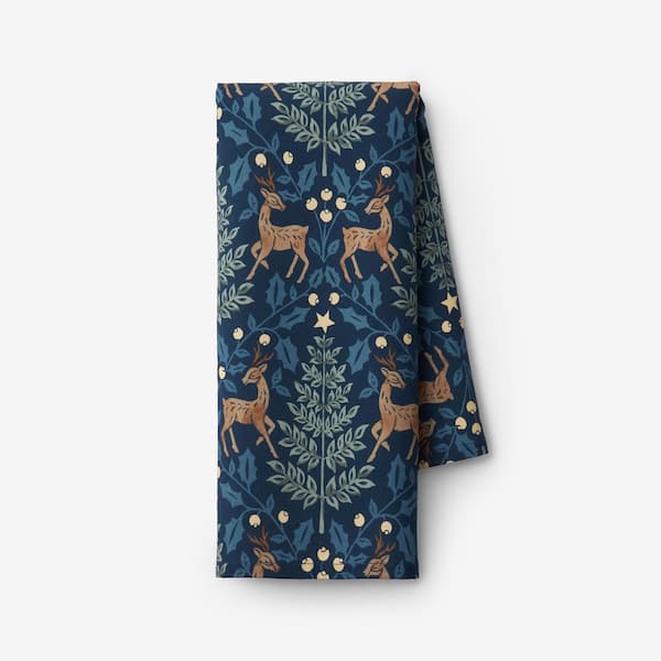 Company Cotton Reindeer Tabletop Blue Seasonal Cotton Single Tea Towel