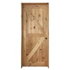 Steves & Sons 32 In. X 80 In. 2-Panel Round Top Plank Unfinished Knotty ...