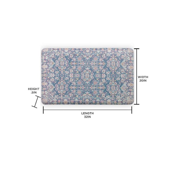 Kilim Anti-fatigue Comfort Long Floor Mat Blue - Brewster : Target