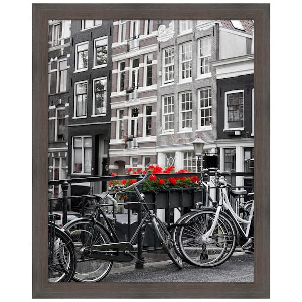 Amanti Art Hardwood Chocolate Narrow Wood Picture Frame Opening Size 22 x 28 in.