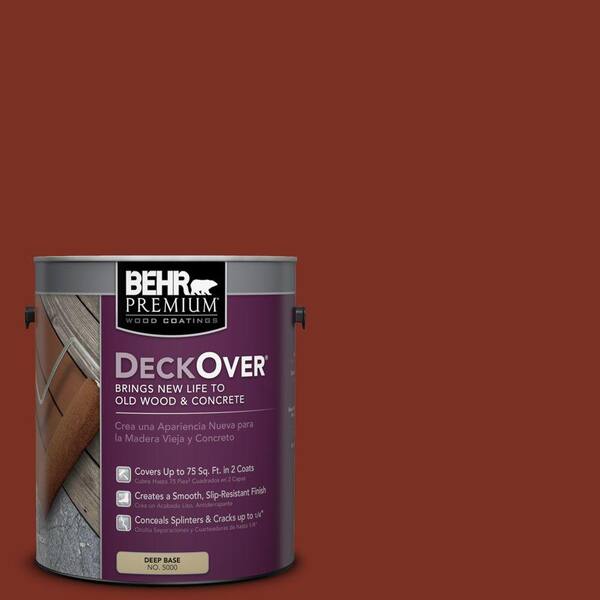 BEHR Premium DeckOver 1 gal. #SC-330 Redwood Solid Color Exterior Wood and Concrete Coating