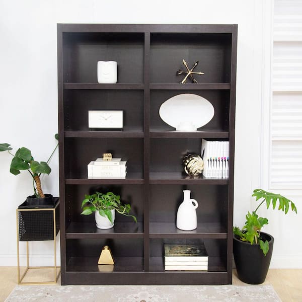 Concepts In Wood 72 in. Espresso Wood 10-shelf Standard Bookcase with Adjustable Shelves