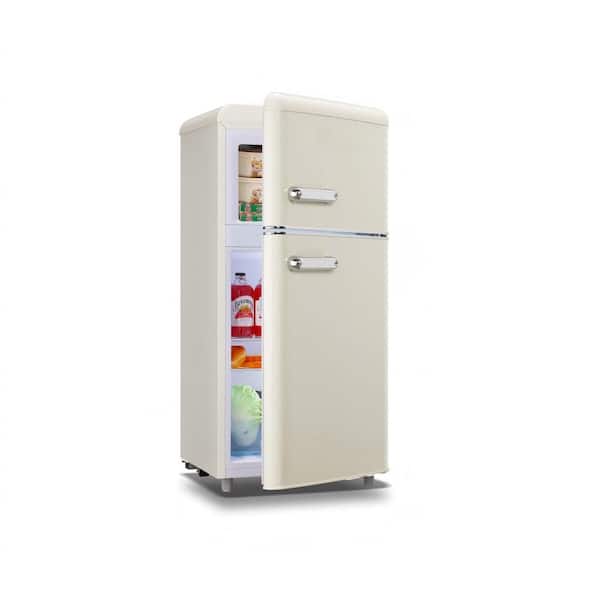 3.5 cu. ft. Manual Defrost Mini Upright Freezer in White with Dual Door Adjustable Shelves Dorm Refrigerator Home