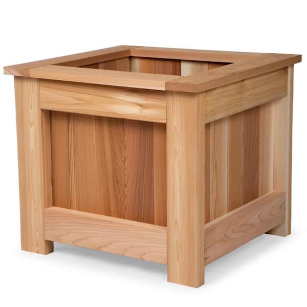 Unbranded 2 Foot Cedar Box Planter, Elevated Outdoor Garden Bed, Natural
