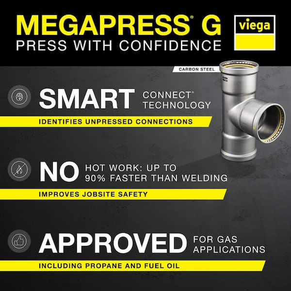 MegaPressG 3/4 in. Press Carbon Steel 90-Degree Elbow (10-Pack) (Gas Only)
