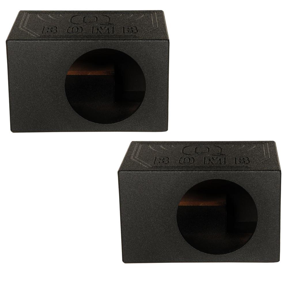Q-Power Single 8 in. Vented Ported Car Subwoofer Sub Box Enclosure (2-Pack)