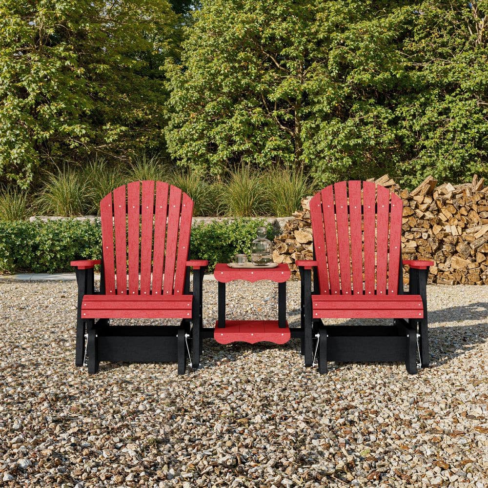 Heritage 2-Person Cardinal Red and Black HDPE Plastic Outdoor Double Rock-A-Tee Glider Set price history on PriceWatchPro