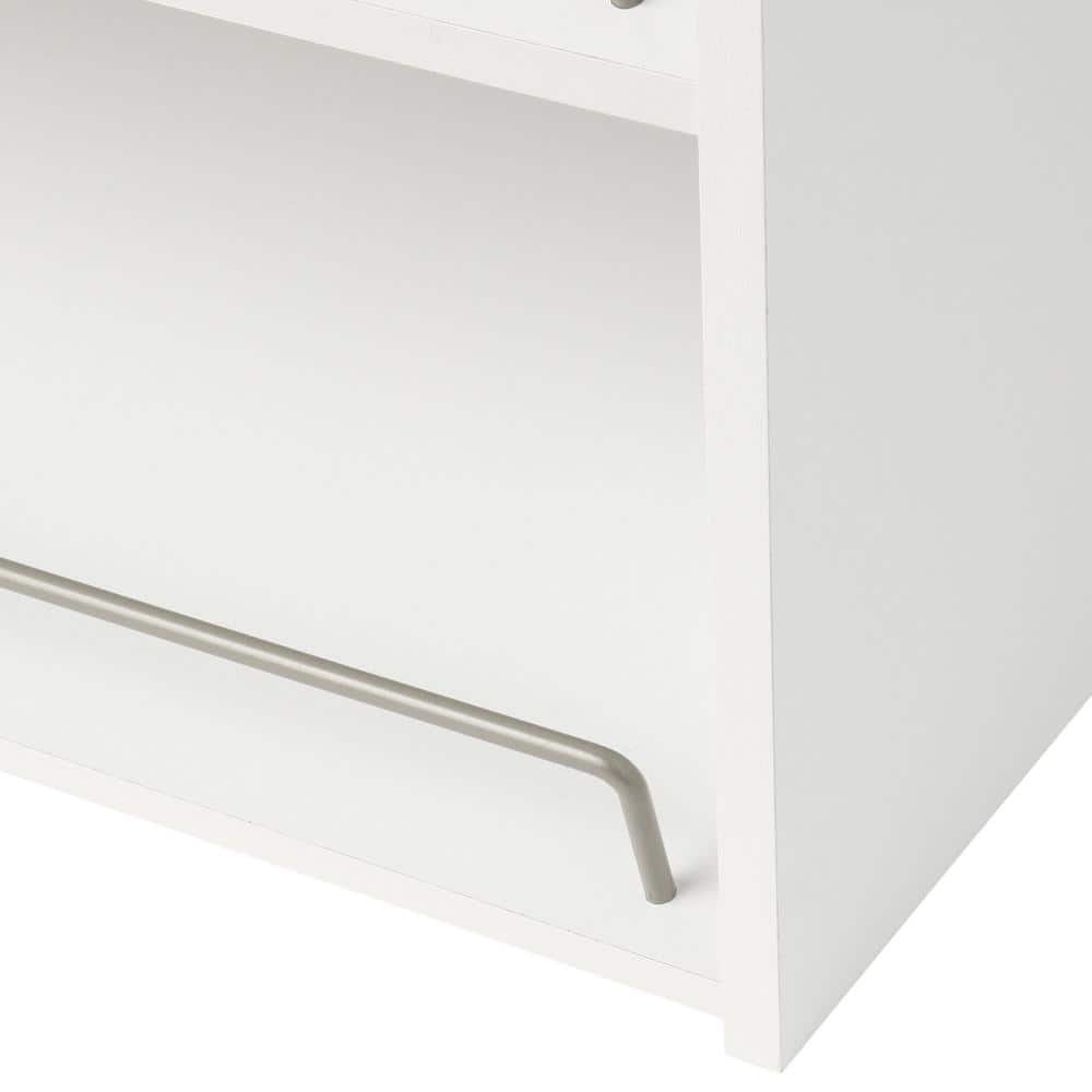 White Stackable 3-Shelf Wood Shoe Organizer