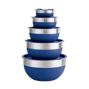 Blue 10-Piece Covered Mixing Bowl Set