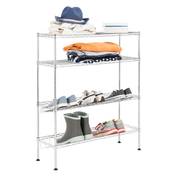 Prepac 35-in H 4 Tier 30 Pair White Composite Shoe Organizer in the Shoe  Storage department at