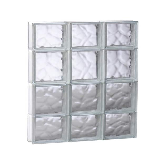 Clearly Secure 23.25 in. x 27 in. x 3.125 in. Frameless Wave Pattern Non-Vented Glass Block Window