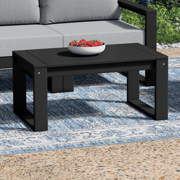 Endless Outdoor Patio All Weather HDPE Plastic Coffee Table, Black