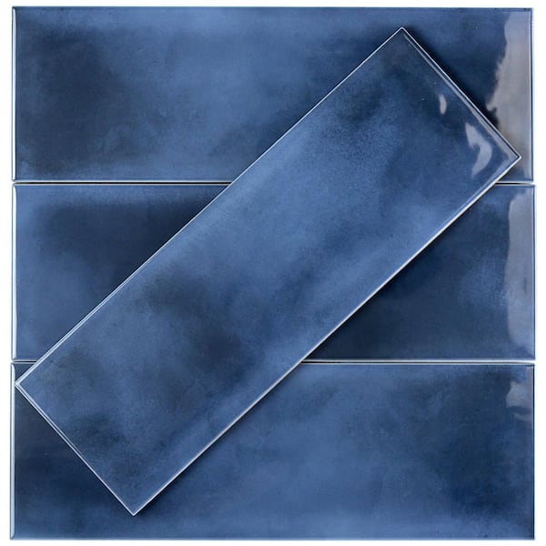 Ivy Hill Tile Piston Camp Blue 4 in. x 12 in. 7mm Glazed Ceramic Subway Wall Tile (34-piece 10.97 sq. ft. / box)