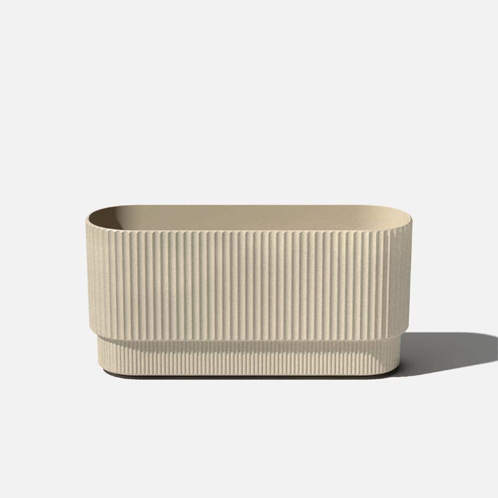 Sand 30" Concrete-Composite Fluted Long Planter