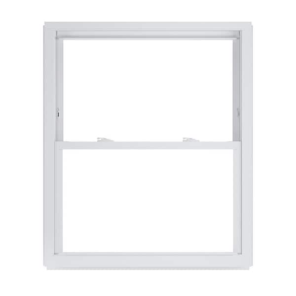 American Craftsman 35.75 in. x 41.25 in. 50 Series Low-E Argon Glass Double Hung White Vinyl Replacement Window, Screen Incl