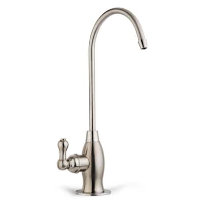 Drinking Water Coke Shaped High-Spout Faucet for Reverse Osmosis Water Filtration Systems in Brushed Nickel